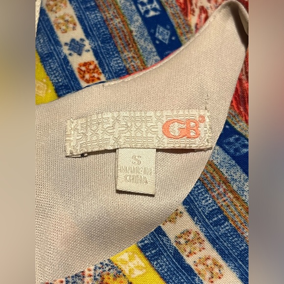 GB GIANNI BINI Women’s Jewel Neck Dress Zip Back 3/4 Sleeve Boho - Picture 7 of 8